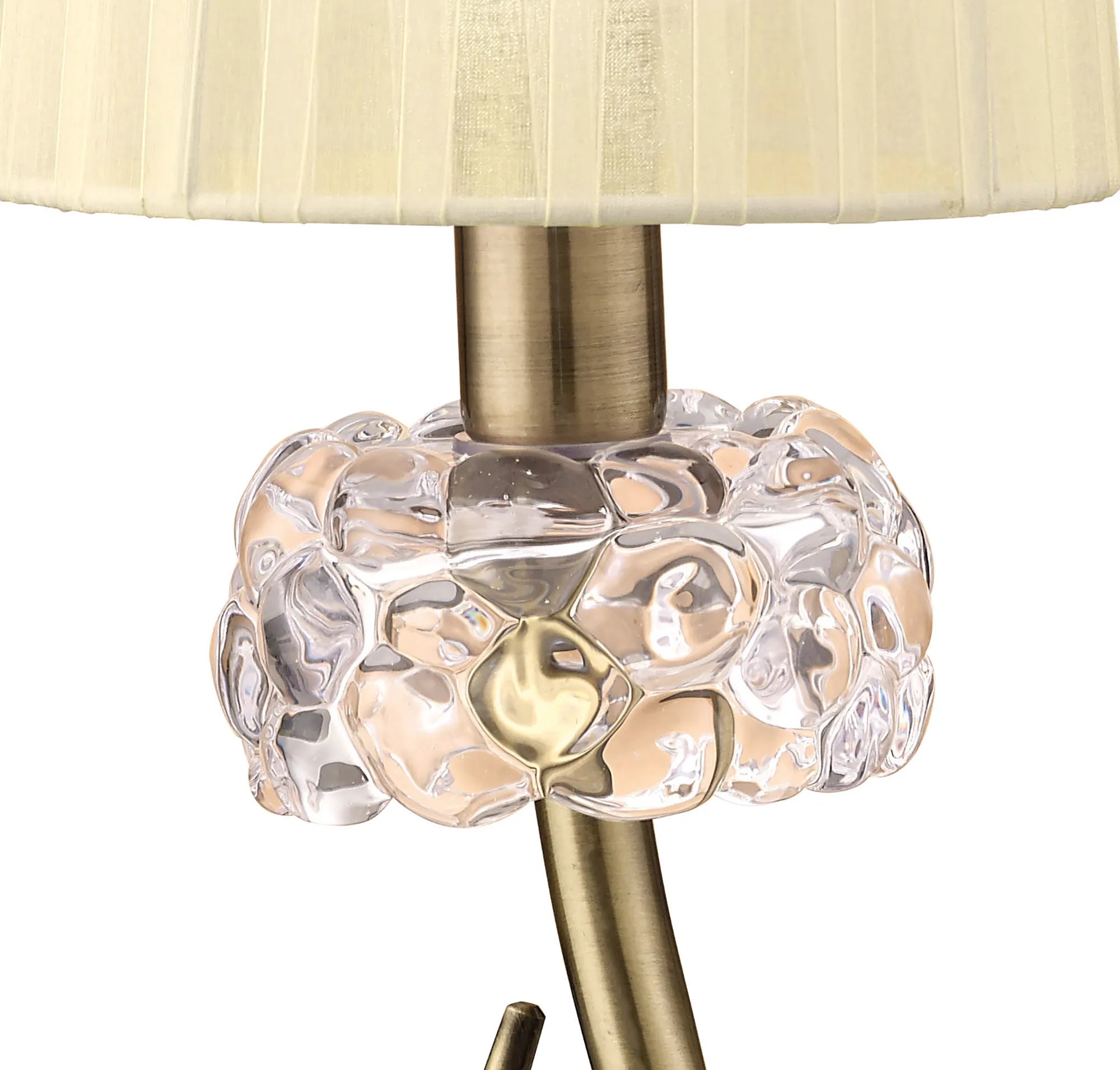 Loewe AB 47cm 1 Light Table Lamp M4637AB  Mantra Loewe Antique Brass-Cream